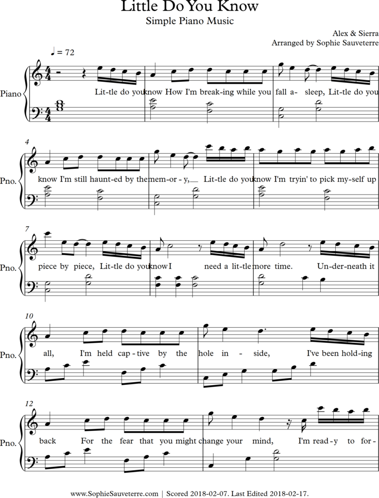 little do you know piano sheet music Chords figueroa aileen - Sheet ...
